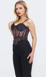 Nannie Printed Mesh Corset