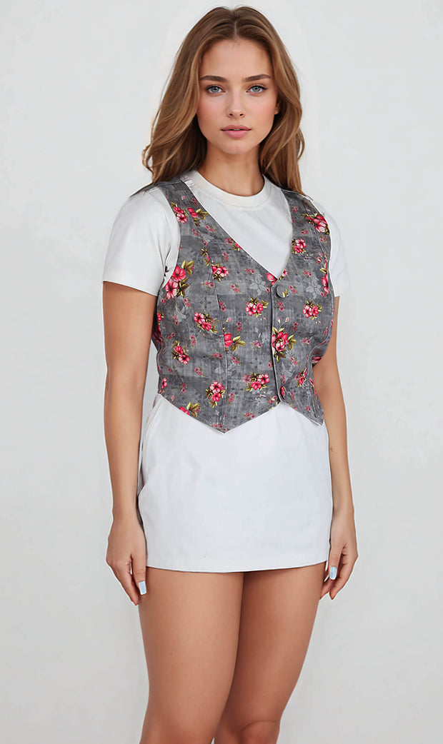 Bertha Floral Print Waist Coat