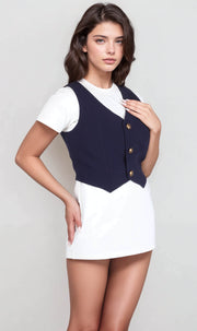 Lizzie Navy Blue Waist Coat