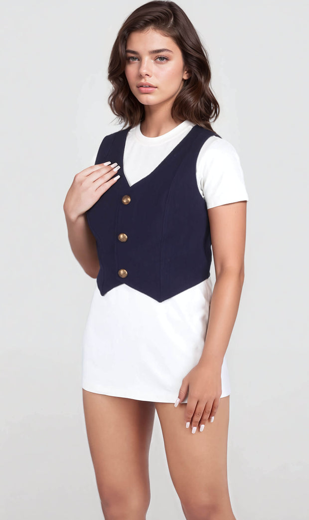 Lizzie Navy Blue Waist Coat