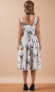 Arris Tea Dress with Sweetheart Neck