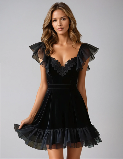 Brighid Black Mini Dress