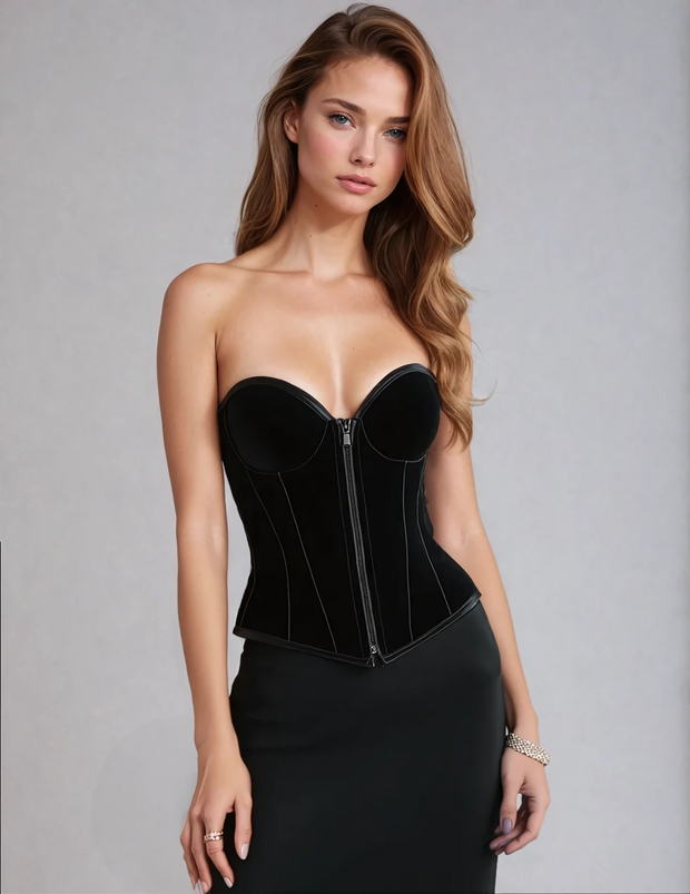 Nevada Black Velvet Corset