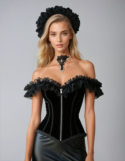 Dana Off Shoulder Velvet Corset