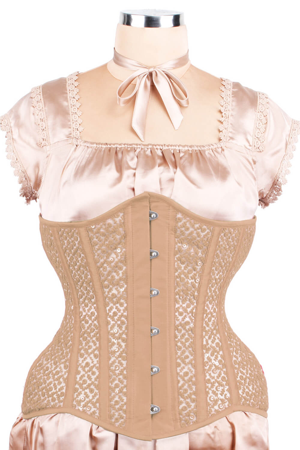 Handcrafted Bespoke Custom Made to Measure Gold Silk Dupioni Victorian  Underbust Corset With Matching Panty 
