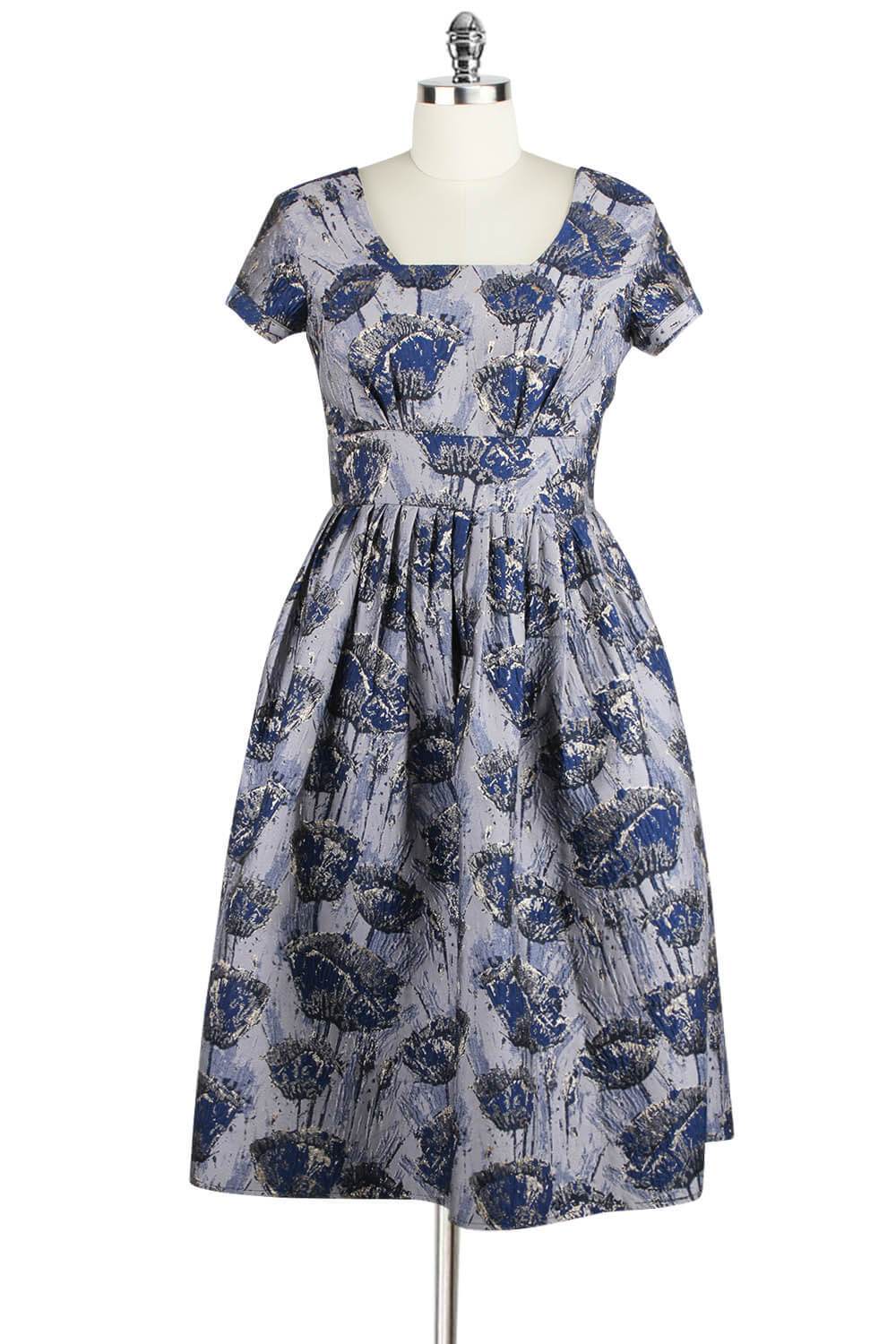 Indigo funky prints flare dress with contrasting back by Raasleela | The  Secret Label