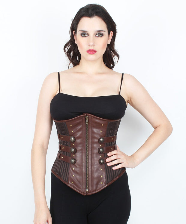 Brown Real Leather Exclusive Corset From Corsettery Western Collection,  Steampunk, Coachella Real Leather Burning Man Corset -  Hong Kong